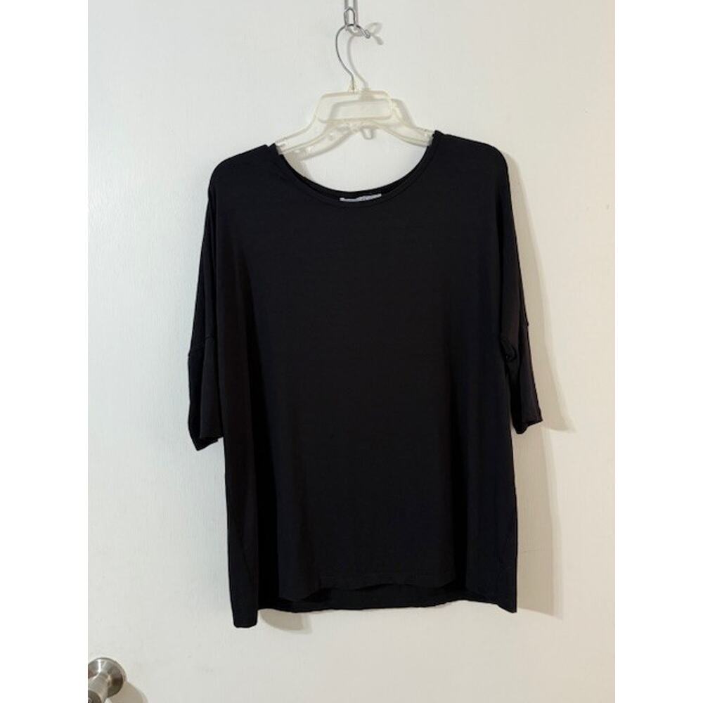Ava Sky Women's 3/4 Sleeve Top - Black - Size L